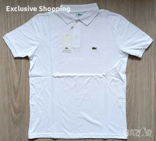 Мъжки тениски с яка Lacoste, снимка 2 - Тениски - 54799487