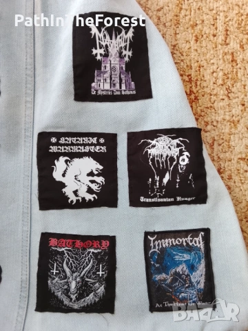 Дънкова мешка с black metal нашивки+подарък диск, снимка 2 - CD дискове - 54936486