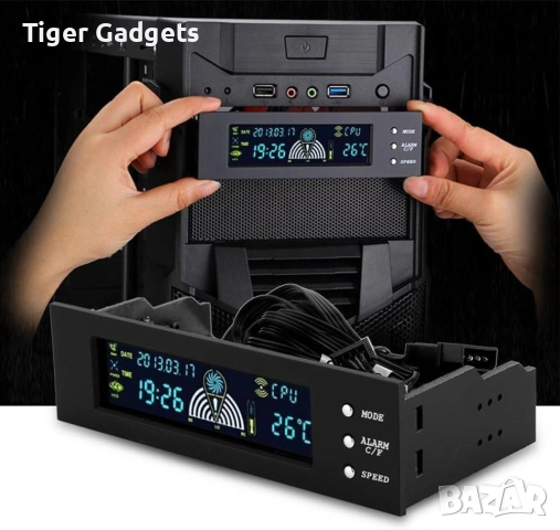 Fan Speed Controller 5.25" LCD Panel – контролер за вентилатори с температурен дисплей и CPU сензор, снимка 4 - Други - 54493212