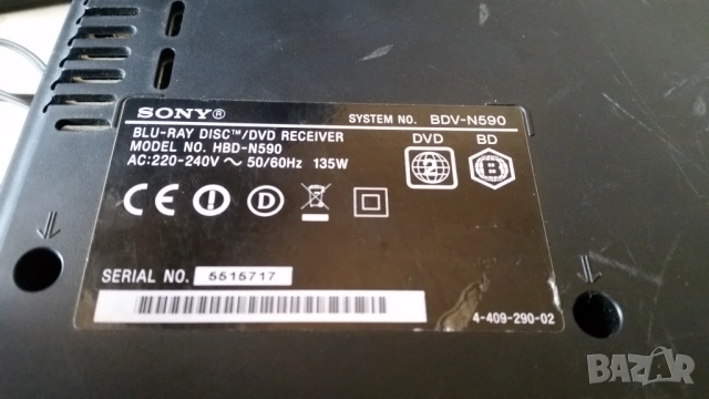 DVD Sony BDV-N590 Blu-ray disc, снимка 9 - Плейъри, домашно кино, прожектори - 54318156