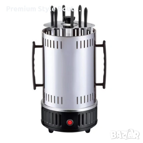 Електрическа скара за барбекю с 6 вертикални шиша – 1000W, автоматично въртене, без дим, снимка 7 - Друга електроника - 54030090