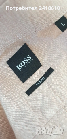 Hugo Boss Cotton Slim  Fit Cotton Mens Size L ОРИГИНАЛ! Мъжка Риза!, снимка 6 - Ризи - 54767636