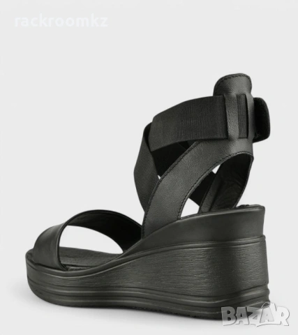 Дамски кожени сандали на платформа Черни 226166-1468 nero, снимка 3 - Сандали - 54256406