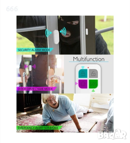 Аларма против кражба за врати, прозорци, търговски помещения, 130 db, weirsuky™, с дистанционно , снимка 10 - Друга електроника - 54107035