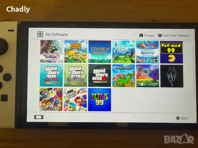 Nintendo Switch OLED White + 512GB + 12 игри + Допълнителни Joy-Con