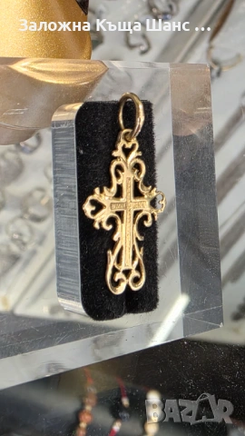 Златно кръстче от жълто злато 14 k. (585) , снимка 3 - Колиета, медальони, синджири - 54035002