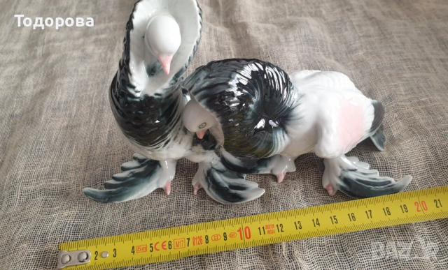 Порцеланова фигура на чифт гълъби, снимка 7 - Антикварни и старинни предмети - 54315989