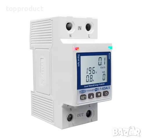 Смарт защита от пренапрежение TOMZN, напреженова защита, Smart, WiFi, снимка 2 - Друга електроника - 54076923