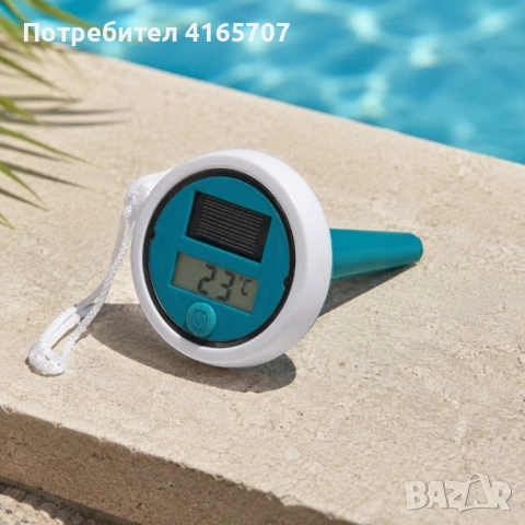 Плаващ соларен дигитален термометър за басейн с LCD дисплей и прецизно измерване от 0°C до 50°C, снимка 3 - Други стоки за дома - 54856183
