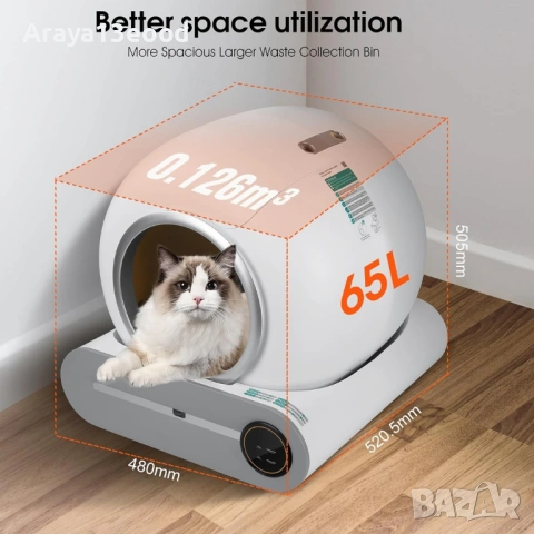 Интелигентна самопочистваща се котешка тоалетна, снимка 4 - За котки - 54062991