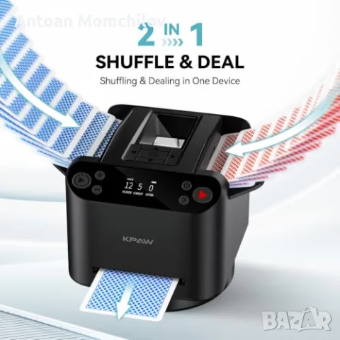 Разбърквач карти KPAW MAX 6 2-in-1 Automatic Card Shuffler Dealer, снимка 2 - Друга електроника - 55409899