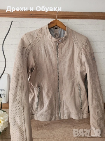 Бежово яке естествена кожа Gipsy , снимка 5 - Якета - 54095697