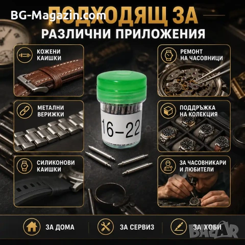 Професионален комплект часовникарски патенти инструмент за смяна на верижки каишки на часовници, снимка 6 - Други инструменти - 50988306