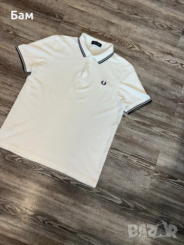 Оригинална мъжка тениска с яка Fred Perry размер Л, снимка 3 - Тениски - 54640869