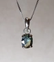 Ръчно колие с естествен австралийски двуцветен Сапфир 1.22ct VVS с верижка и Сертификат, снимка 1