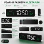 Модерен дигитален настолен часовник с термометър и голям дисплей офис електронен температура дата, снимка 3