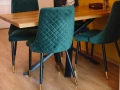 4 зелени трапезарни стола тапицирани, снимка 1