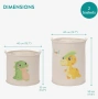 Кош за съхранение на играчки Navaris Green Dinosaur, комплект от 2 броя сгъваеми кошници за играчки , снимка 3