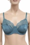 Комплект дамско бельо Hunkemöller – сутиен 90C и бикини XL, тюркоазено-син цвят с дантела, снимка 2