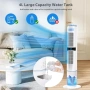 Нов Преносим климатичен охладител 4L Резервоар 3 Скорости 4 в 1 65W Кула с овлажняване Дистанционно, снимка 4