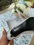 сребристи дамски обувки на тънък висок ток с отворена пета (тип slingback), снимка 4