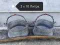 Комплект Стари Ковани Медни Менци + Автентична Кобилица. / 2х10 Литра. / НОМЕР 1670., снимка 6