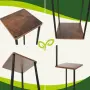 Поставка за цветя, цветарник, 3 нива, метален, дървени рафтове, снимка 4