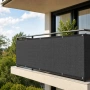 Покривало за балкон и тераса, 1.2х5 м, HDPE 180 г/м², 95% UV защита, Тъмно сиво, снимка 1