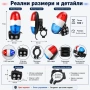 Универсална полицейска сирена за колело звънец звукова аларма за велосипед силни предни светлини, снимка 8