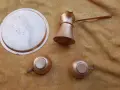Бакърено джезве с чаши и поднос, снимка 2