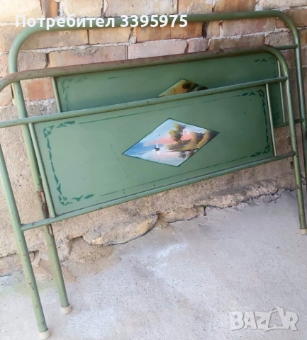 Метални табли за легло (комплект) - 1950-те, снимка 6 - Спални и легла - 54237498