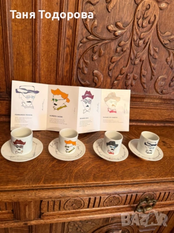 Неизползван комплект от 6 еспресо чаши с чинийки от португалската марка Vista Alegre
