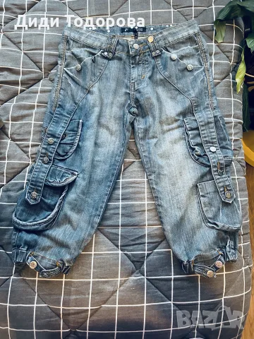 Атрактивни дънкови капри / карго панталонi FANCO JEANS (Y2K / Vintage стил)