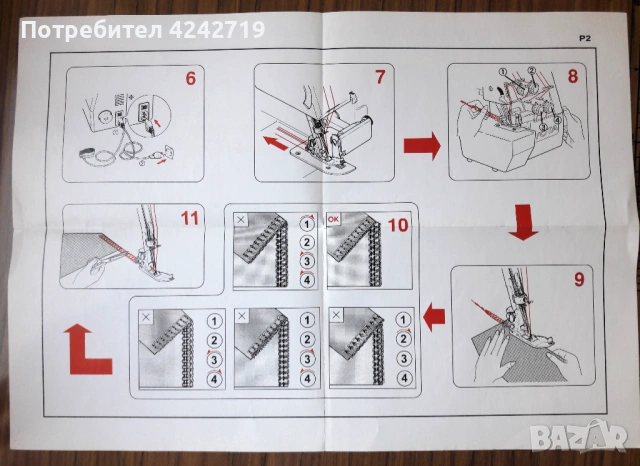 Оверлок 4-конечен,TOYOTA SL1, използван, снимка 8 - Шевни машини - 54917093
