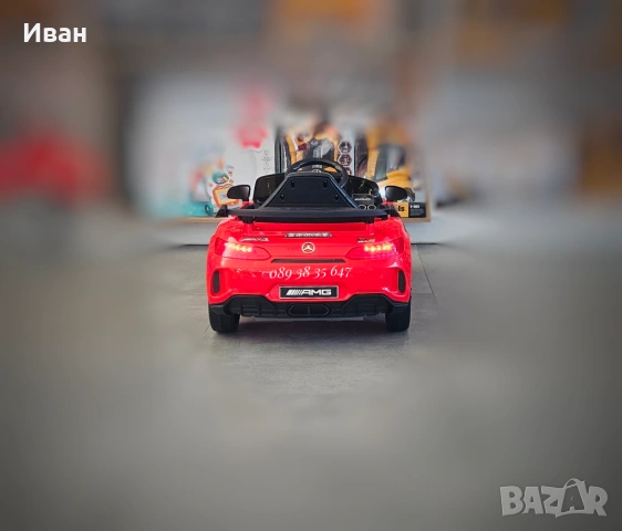 ТОП ЦЕНА!НОВО!Акумулаторна кола Mercedes GTR с 12V батерия,EVA ГУМИ,кожена седалка,дистанционно, снимка 6 - Коли, камиони, мотори, писти - 54436584