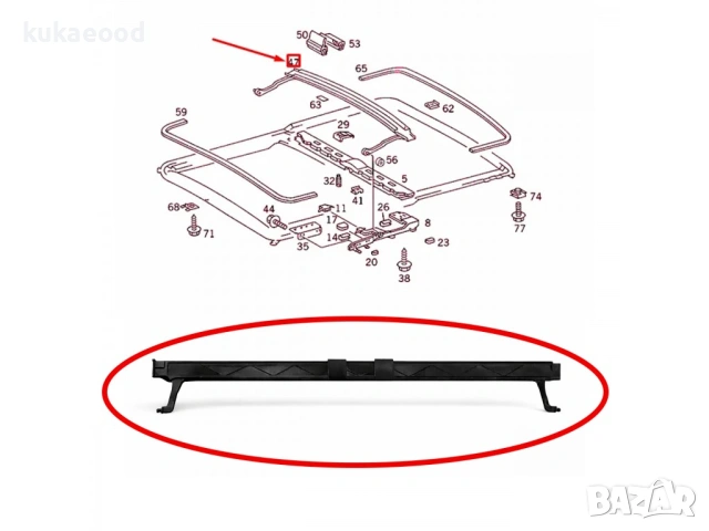 Лайстна за люк на Mercedes E-Class W124, снимка 7 - Части - 54081140