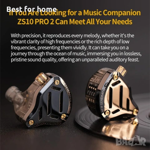 KZ ZS10 pro2 хибридни слушалки за уши, 5-драйверни HiFi слушалки за уши за монитори, снимка 8 - Слушалки и портативни колонки - 55057241