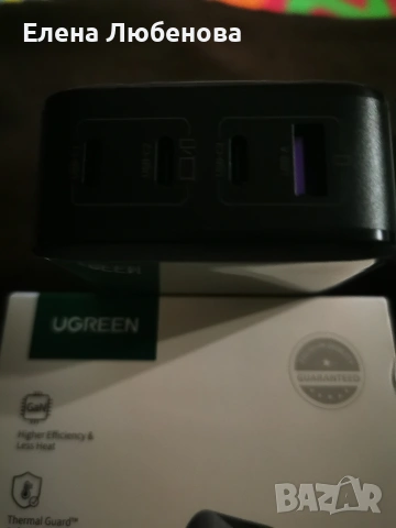 Зарядно устройство Ugreen - GaN Nexode CD224, USB-A/C, 65W, черно , снимка 2 - Друга електроника - 54403622