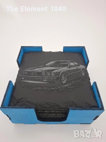 Квадратни каменни подложки от естествен шистов камък (Slate Coasters) – 10х10 см , снимка 7 - Други - 55048252
