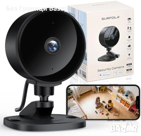 Нова мини Вътрешна охранителна камера AI детекция нощно виждане 1080P