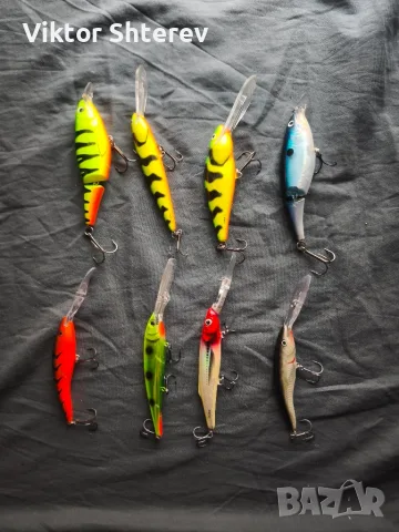 Комплект 8 бр. воблери – 4x Rapala, 3x Salmo, Gold Miner 30