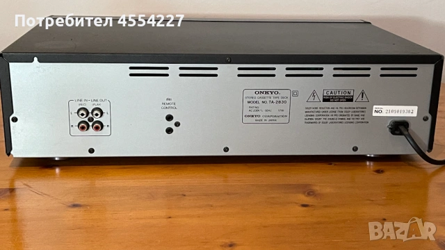 Касетен дек ONKYO TA2830, снимка 3 - Ресийвъри, усилватели, смесителни пултове - 53639044