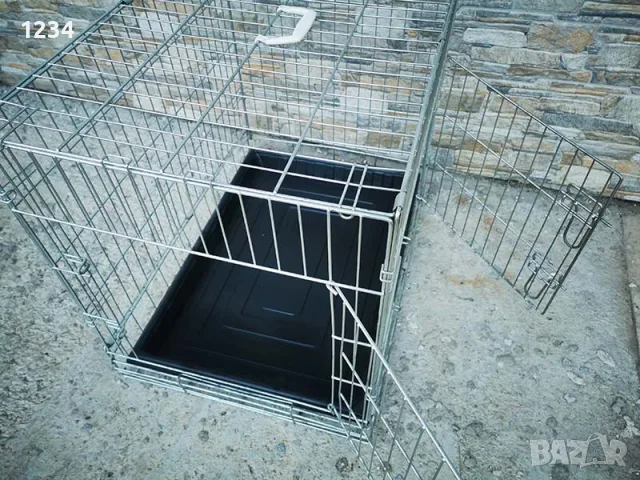 метална сгъваема клетка за куче 77x54x63см за транспорт и стационар, снимка 7 - За кучета - 55403338