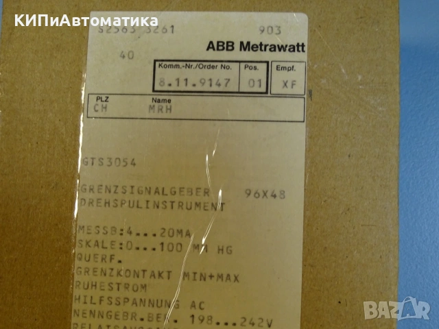 контролен панел HAENNI/ABB GTS3054A1 panel meter 0-50mmHg, снимка 11 - Резервни части за машини - 54508486