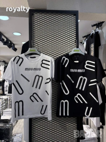 Miu Miu Нова Дамска Тениска Два Цвята Миу Миу 
