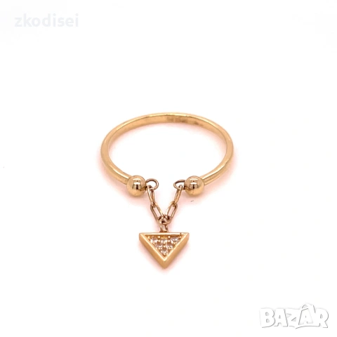 Златен дамски пръстен 1,24гр. размер:52 14кр. проба:585 модел:37717-5, снимка 2 - Пръстени - 54110234