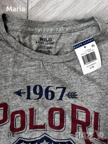 Мъжка блуза Polo Ralph Lauren сива оригинал нова с етикет, снимка 2 - Блузи - 54544861