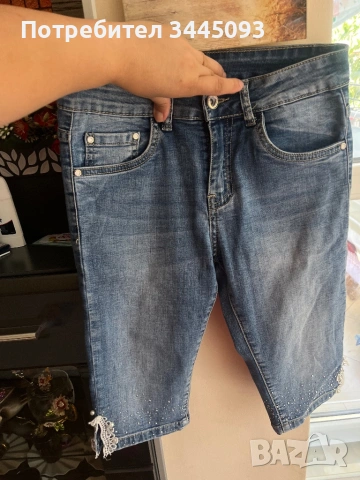 Нови 3/4 дънкови панталони - рр S