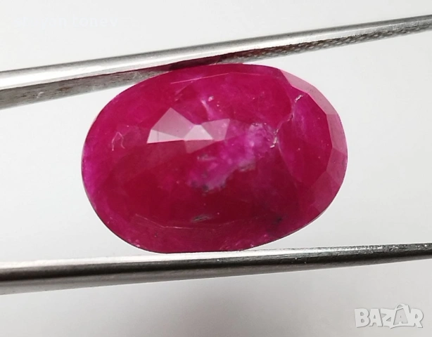РЯДКО СЪКРОВИЩЕ – 10.54 карата ярък Hot Pinkish Red рубин от Мозамбик!, снимка 9 - Други - 54803383