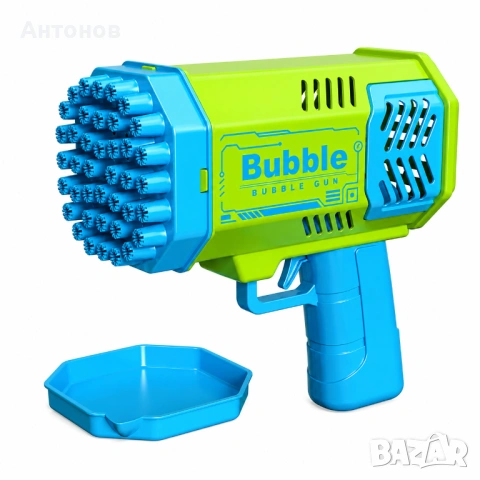 Автоматичен пистолет за сапунени балончета Bubble gun с 40 дула и LED светлина, снимка 8 - Други - 54826361